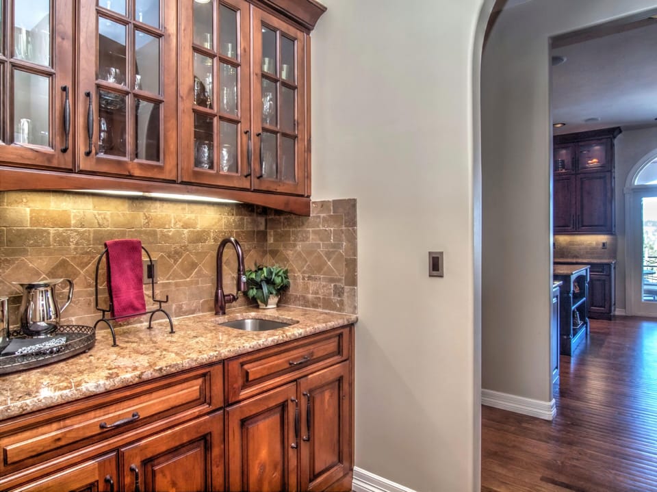 Butlers Pantry between Dining Room and Kitchen