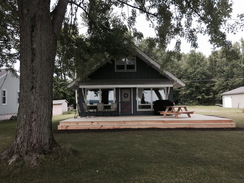 View of House and Deck (installed 2015) from Lake