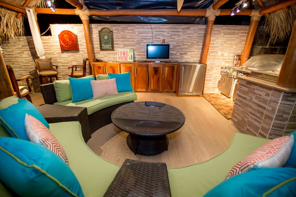 Comforable seating to watch TV or enjoy a game of darts or chatting with friends
