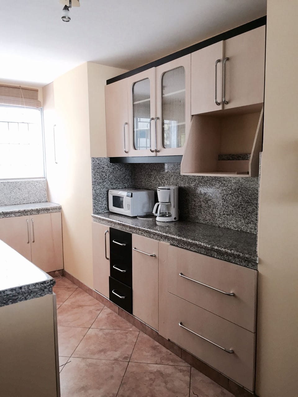 Fully stocked kitchen.
