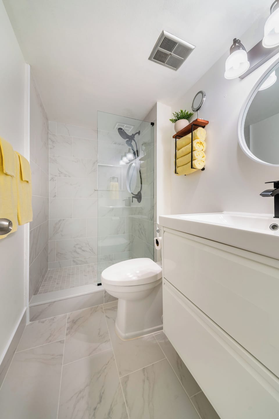 Fully renovated 2024.  Primary bath is private located in the bedroom.