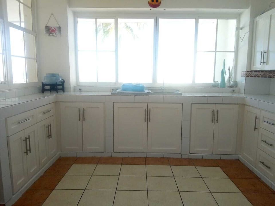 Lots of counter space for cooking and snacks, while you look out to the beach