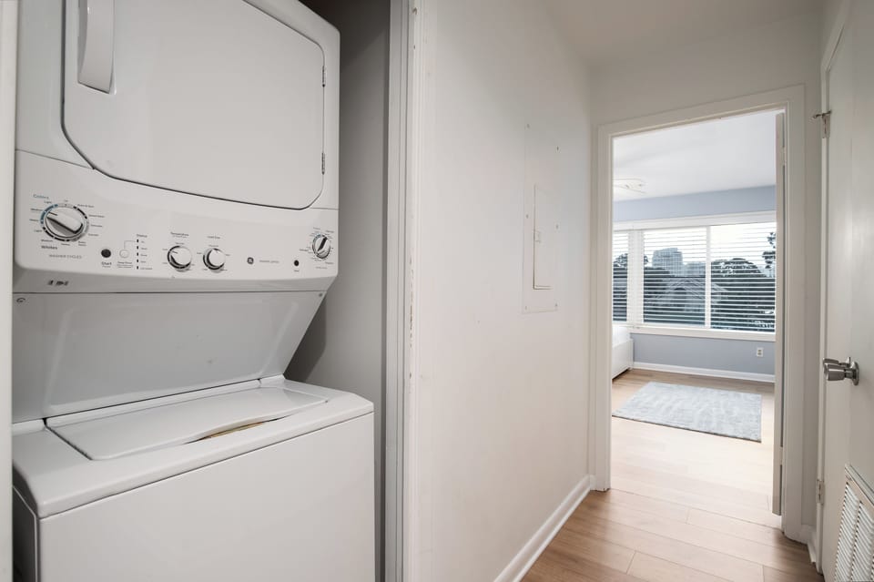 Stackable washer/dryer in upstairs hallway