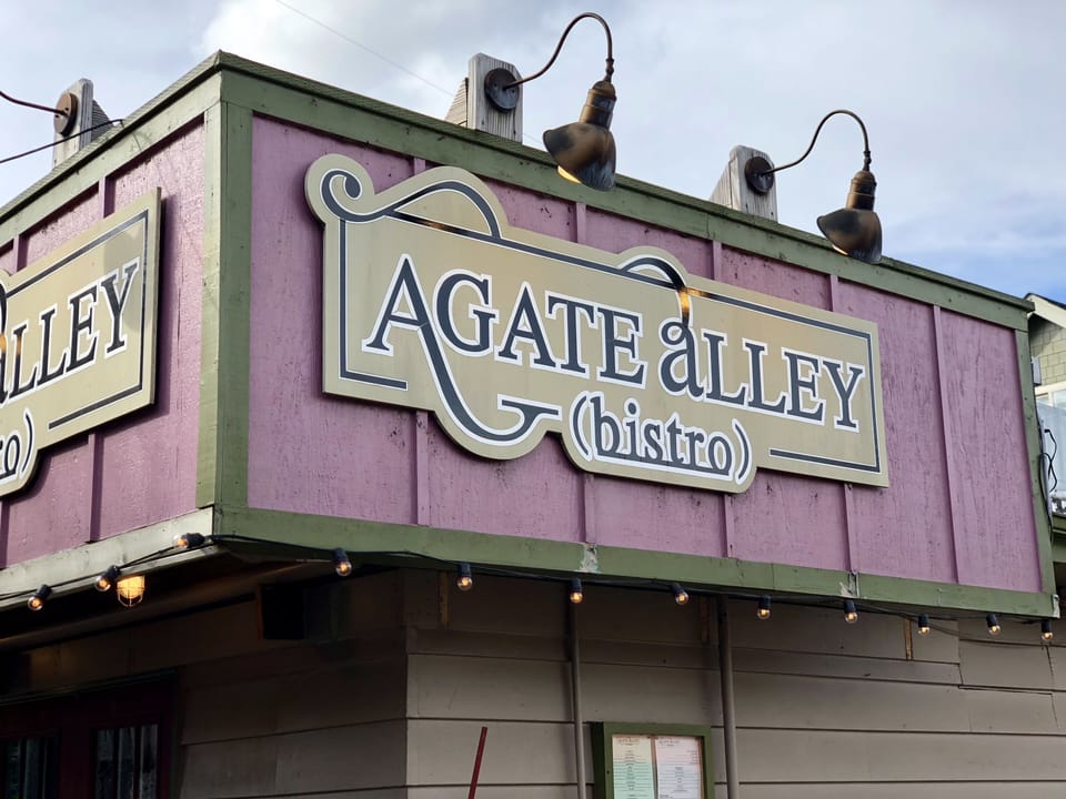 Agate Alley has great food, friendly local bar and live music. Great late night!