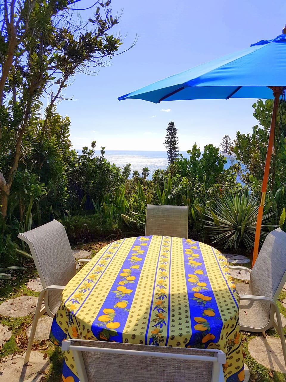 Apartment outdoor sitting area overlooking South Shore