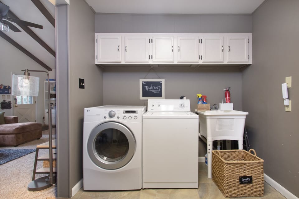 Laundry as part of the mudroom.  Great to throw in wet clothes from the pool.