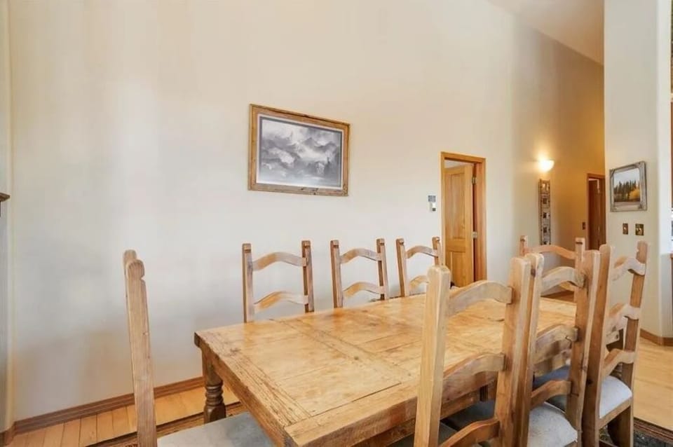 Dining area in great room with room to sit eight