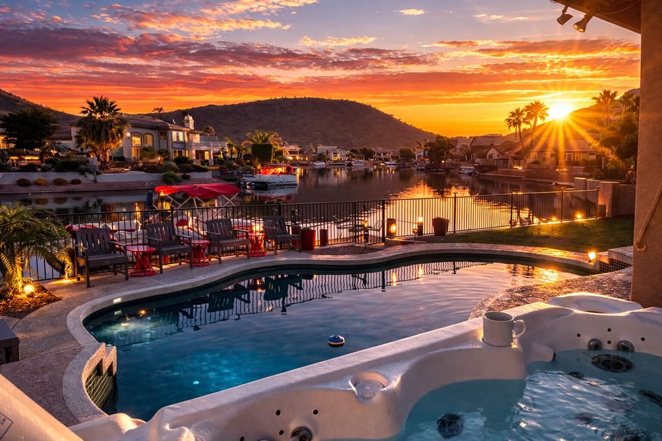 Sip your morning coffee or tea, in the spa, as the sun rises over the mountains 