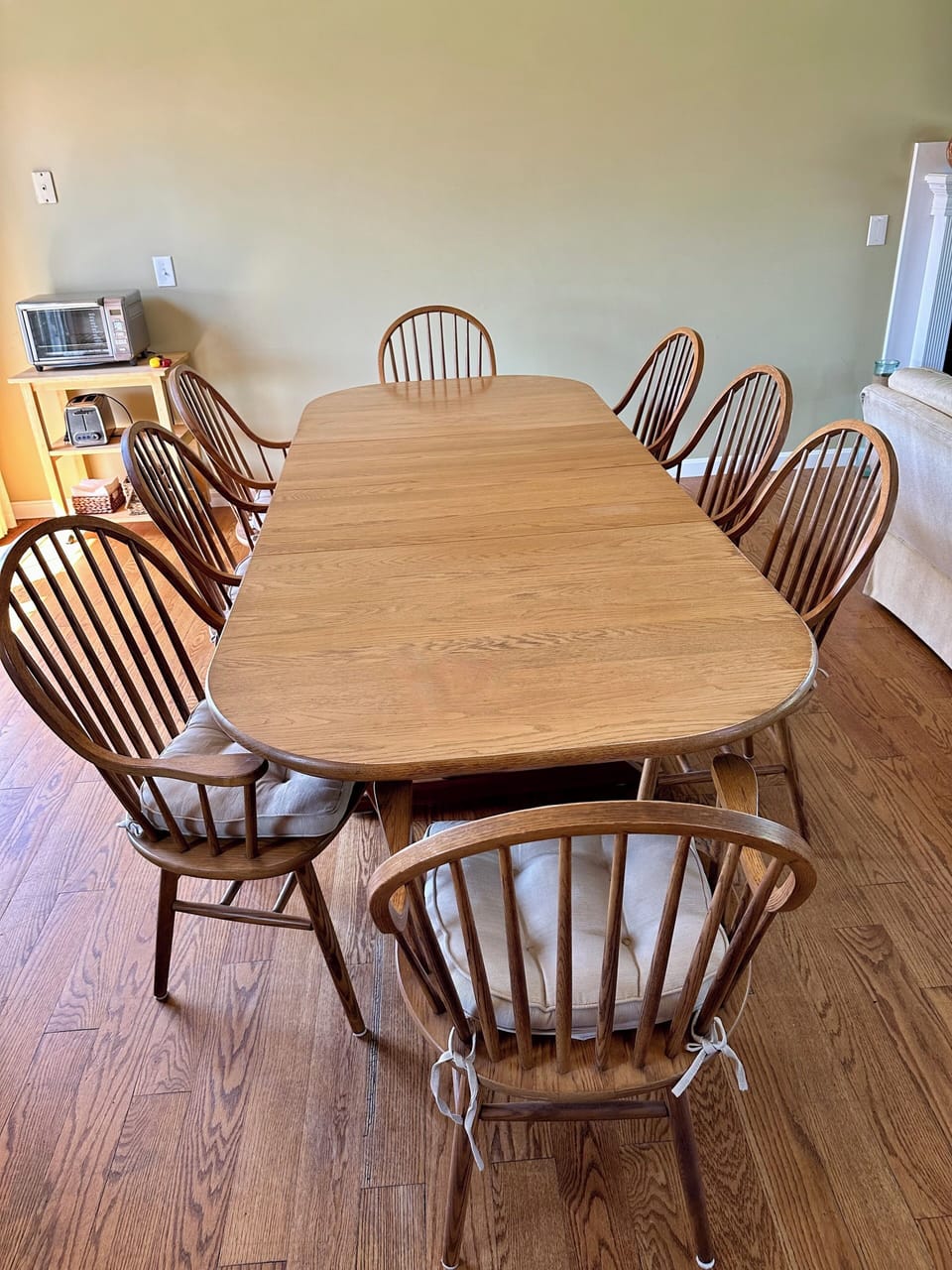 Dining seats 8 + more with folding chairs provided in closet