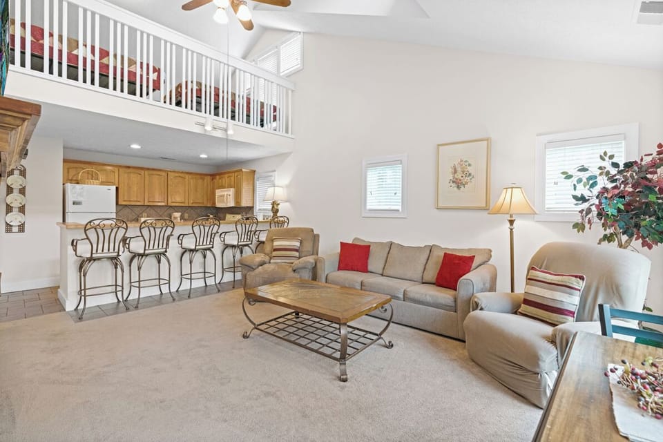 Living Room--- Open Floor Plan, Vaulted Ceilings
