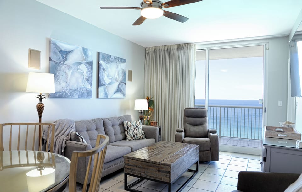 Living area overlooking Gulf