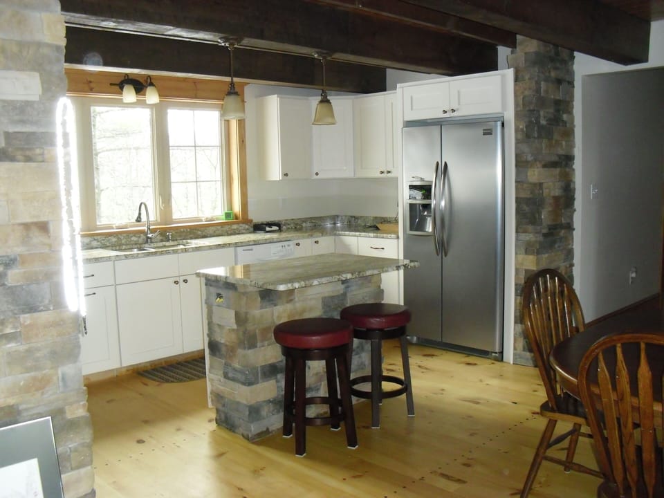 kitchen area with granite counters
