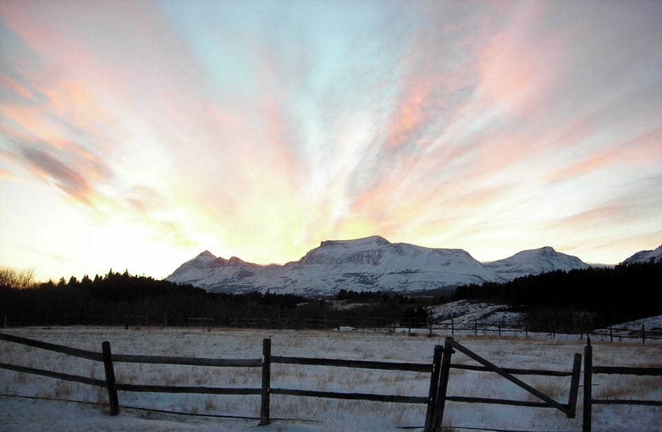 Sunset west of house.
