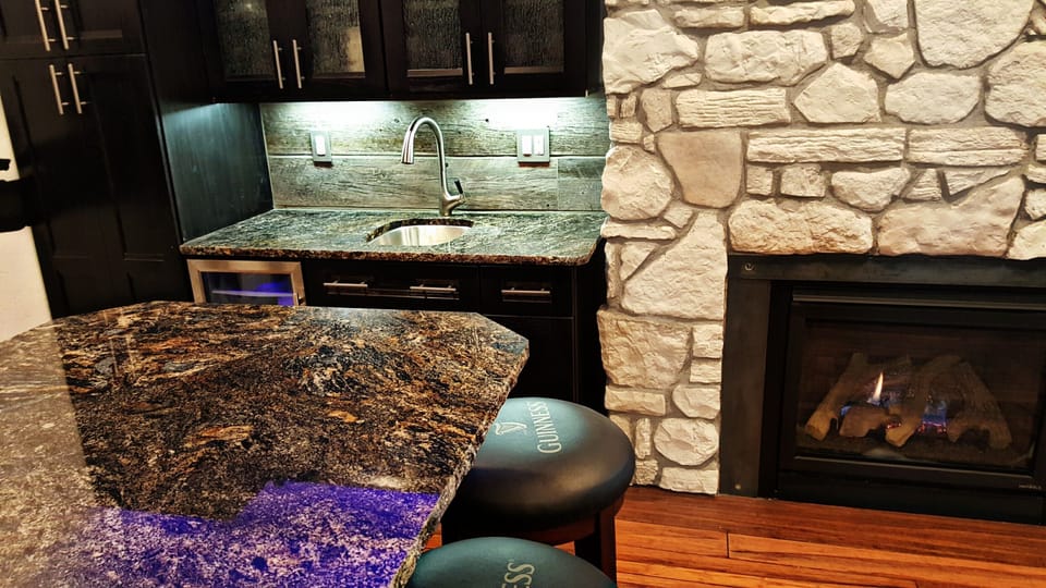 granite and stone throughout 