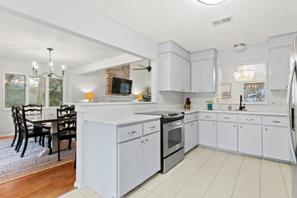 Kitchen just off dining