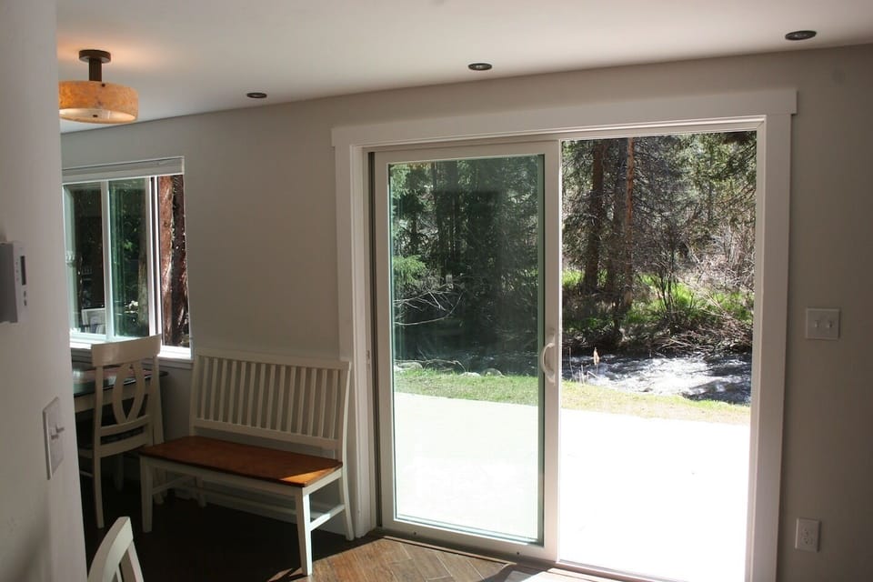 View off the kitchen to the Fraser River. 