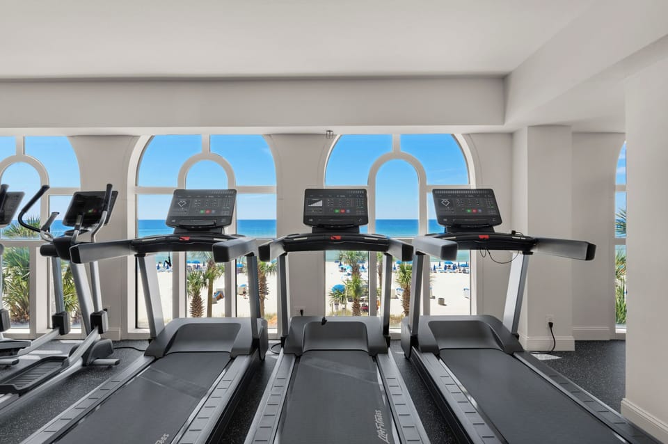 Beautiful new fitness center overlooking the Gulf