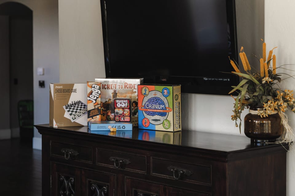 Enjoy classic board games and family fun during your mountain getaway!