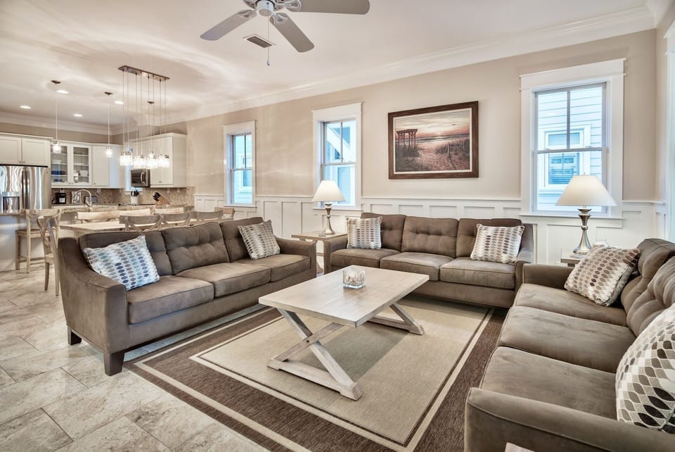 The Family room with tons of seating perfect for playing games!