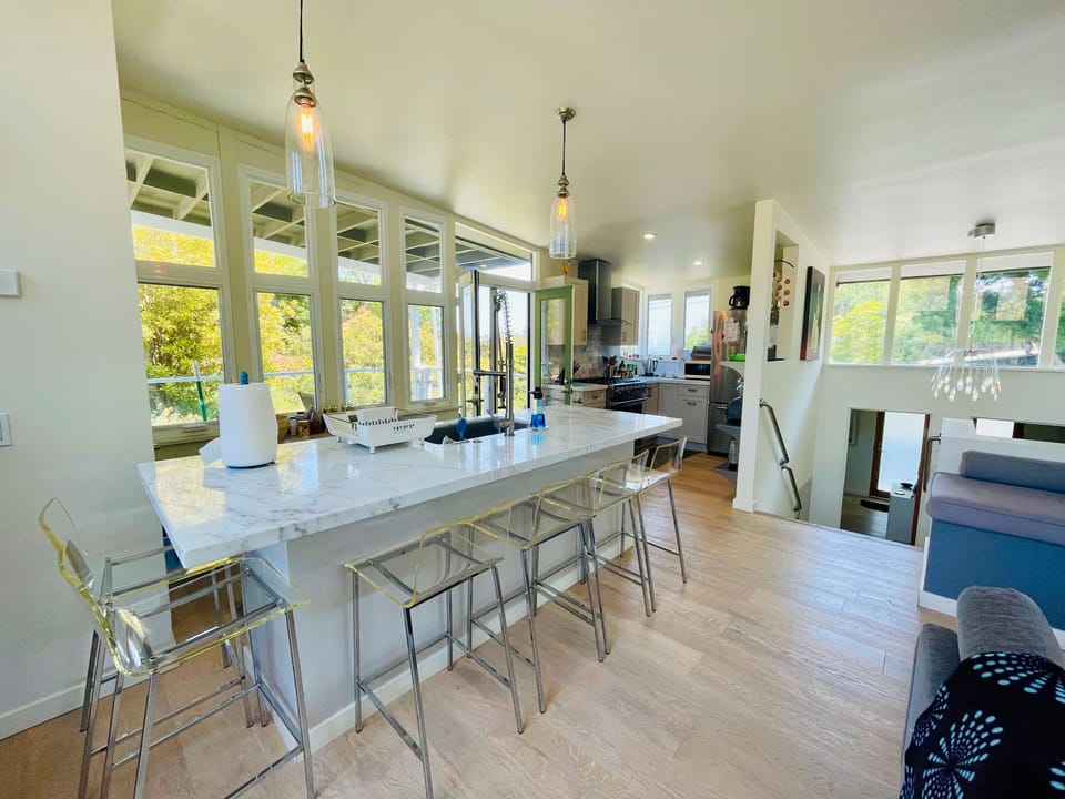 Kitchen island from living room