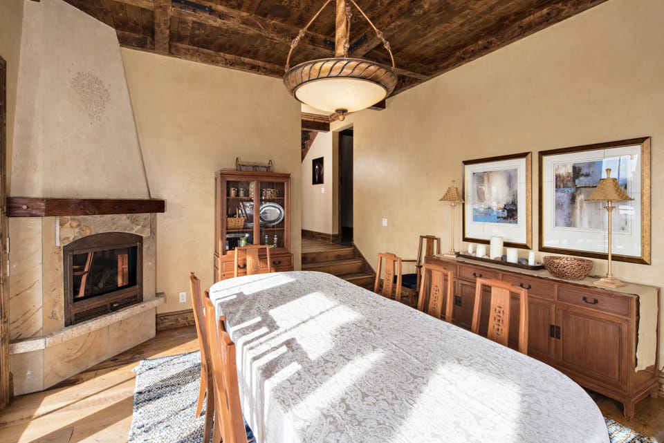 Dining room seats 8, gas fireplace *&  even  more seating in the kitchen