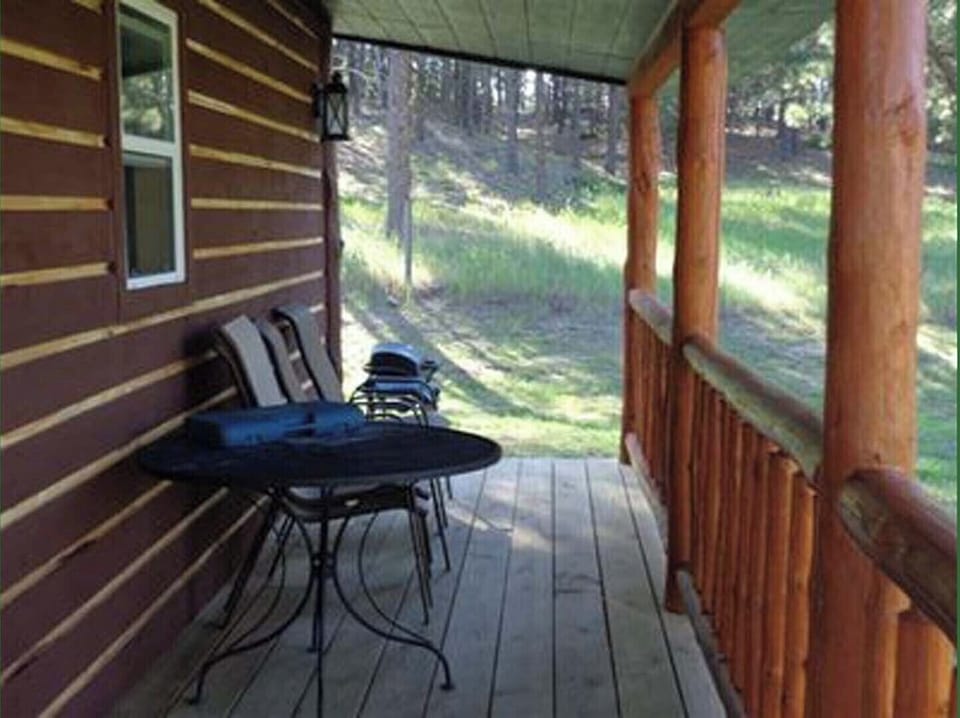 The deck on the front of the cabin