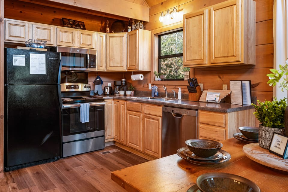 Our kitchen is fully stocked! We love to cook and hope you will too while here!