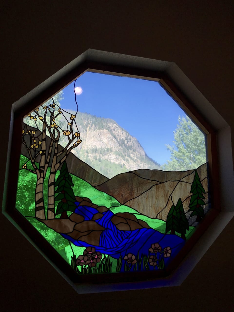 Stained glass one of two in the home.