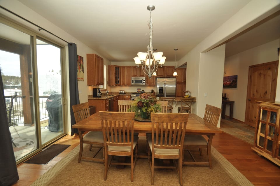 Dining room with spacious great room concept