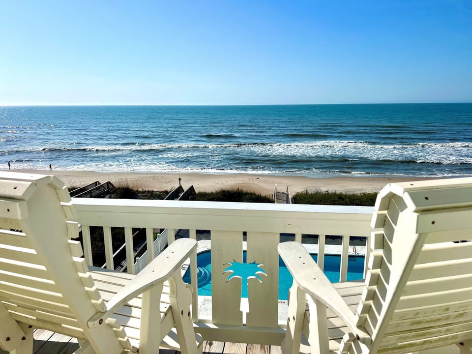 Three balconies all with incredible ocean front views.