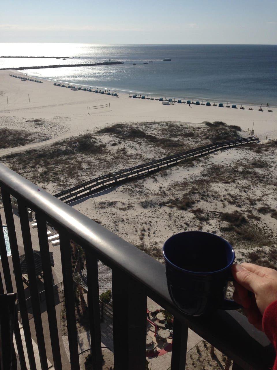 View from the balcony of the Gulf and the Perdido Pass
