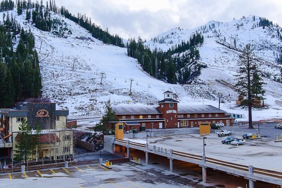 View of ski slops from top floor deck