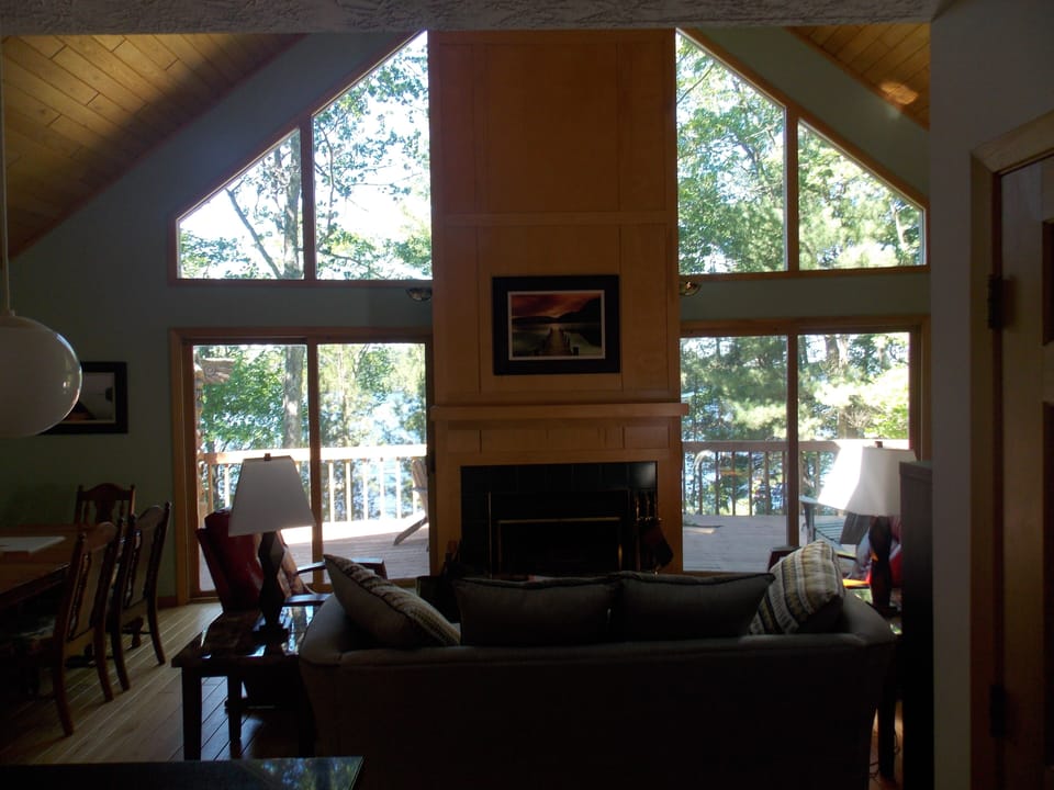 View from the great room.  Lake views and fireplace!