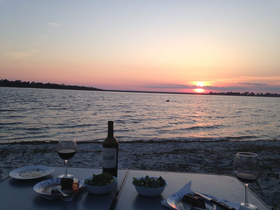 Steak Dinner at Sunset like in the Caribbean but even better!
