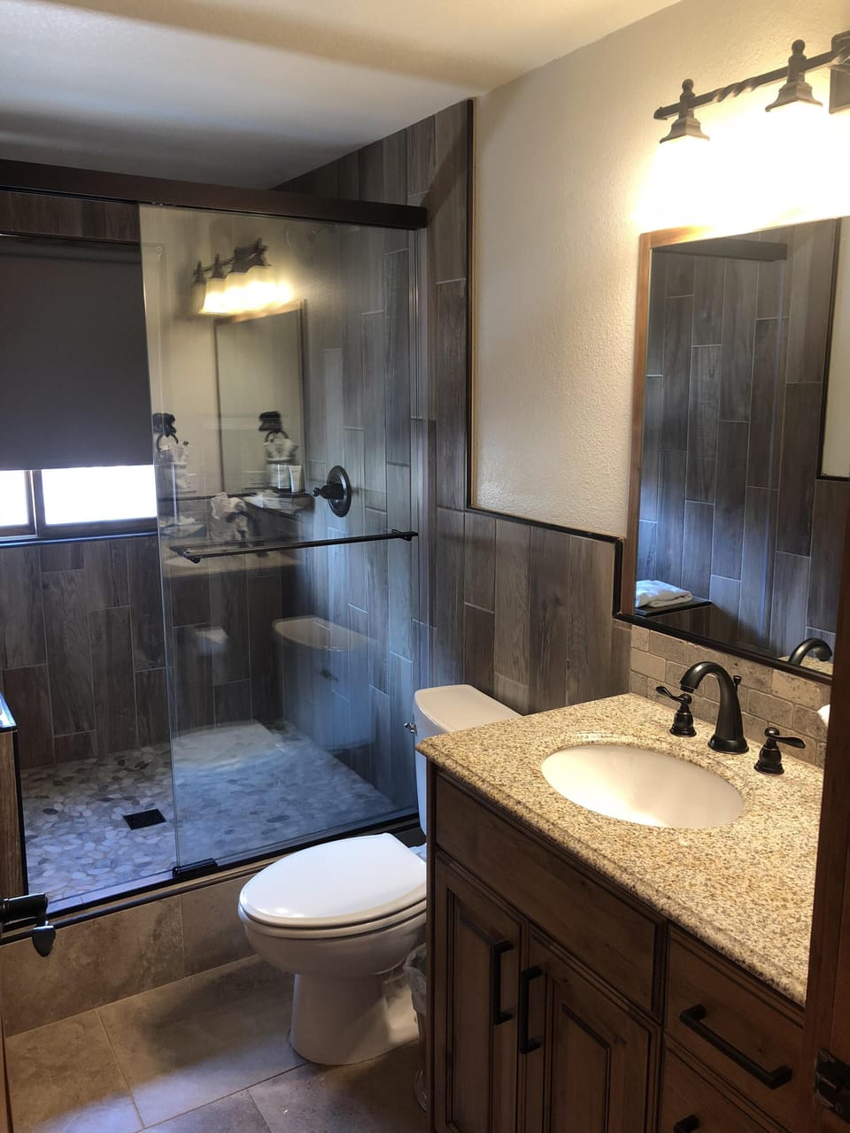 Master bathroom with large walk-in shower