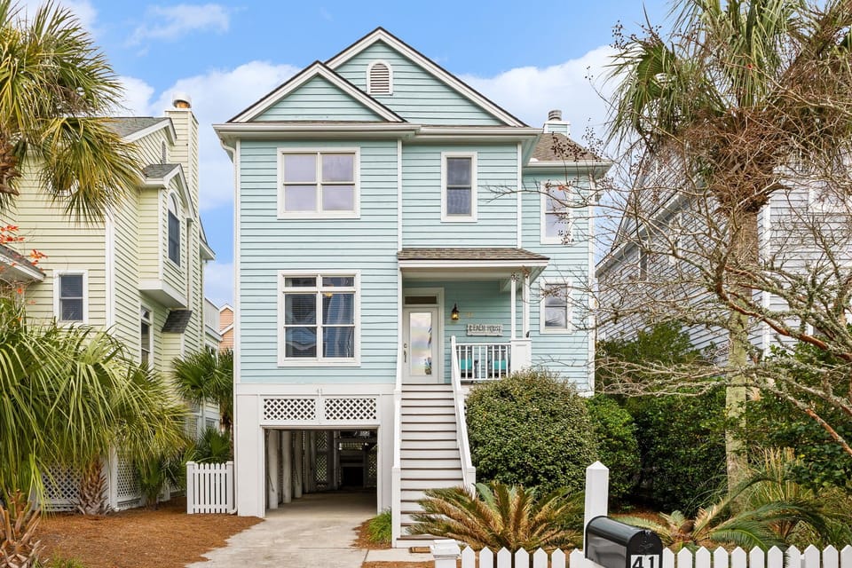 front of house  - 3 minute walk to beach