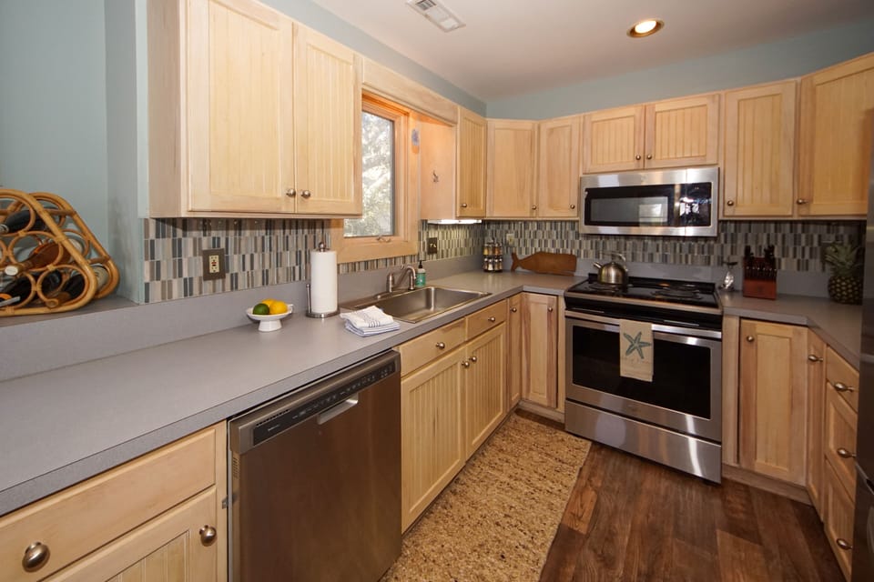 Fully stocked kitchen with plenty of counter space 