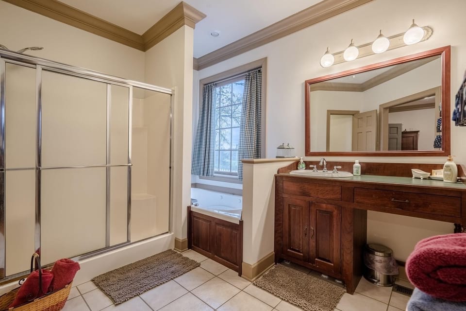 Shower and Whirlpool in Master Bath