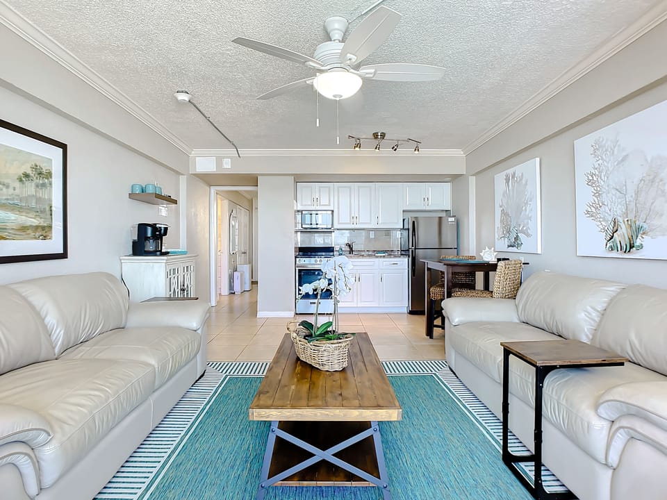 View of the unit, looking in from the balcony.