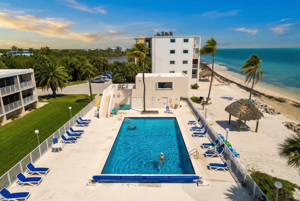 Our pool with chairs and loungers