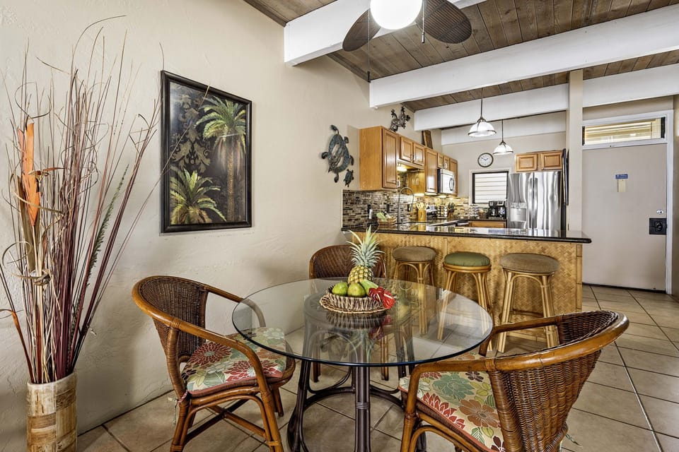 Dining area into Kitchen