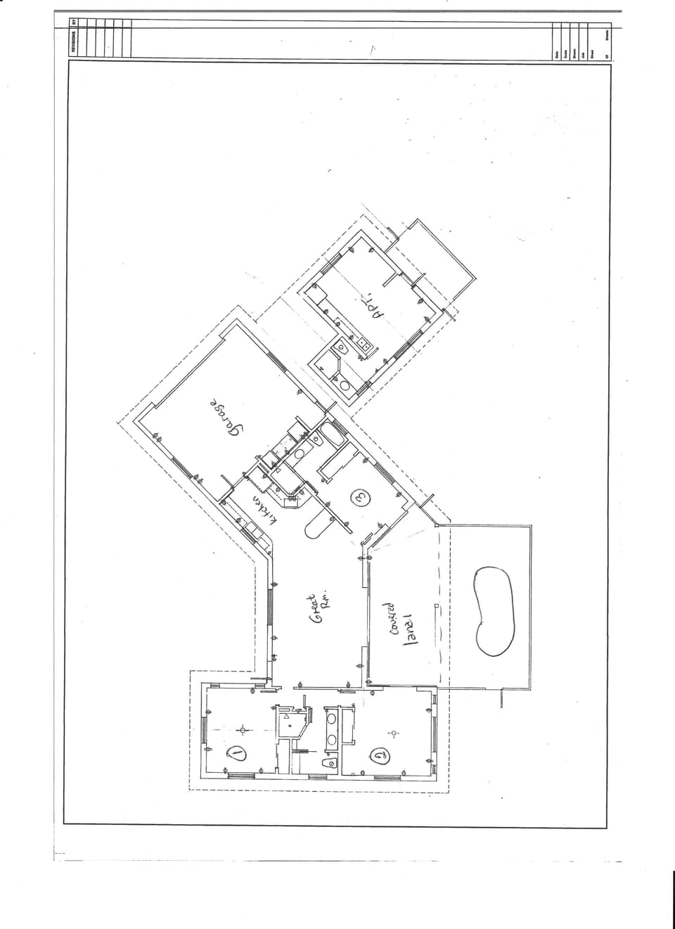 Layout of the home and apartment.