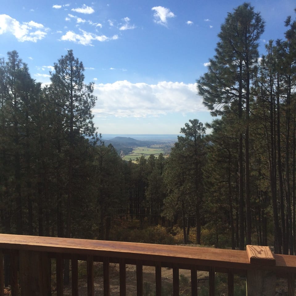 View of valley below from main floor deck
