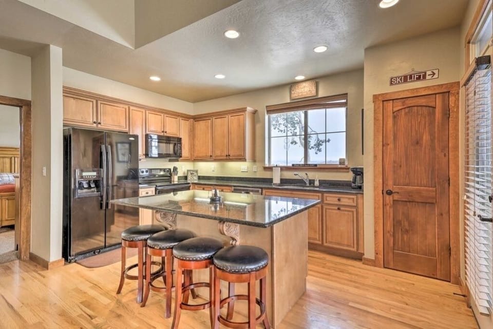 Well stocked kitchen with island