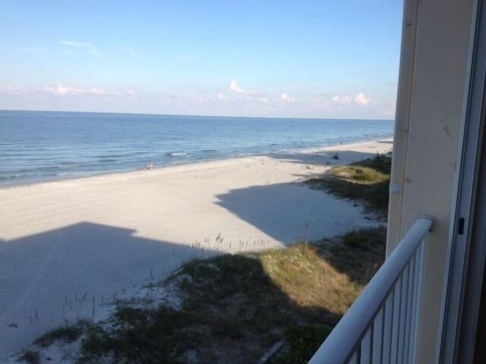 VIEW OF BEACH FROM BALCONY.