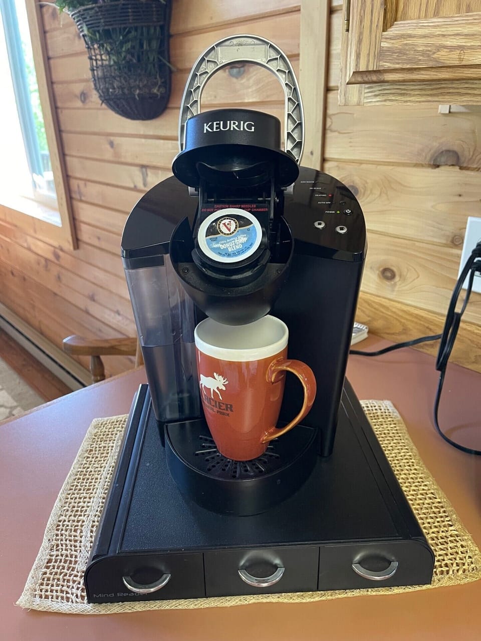 Keurig Machine with various coffee and tea selections