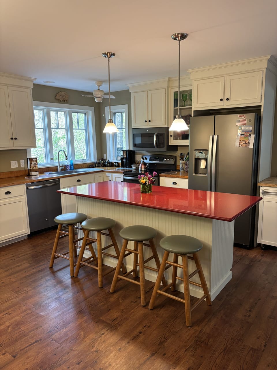 Spacious kitchen with island seating