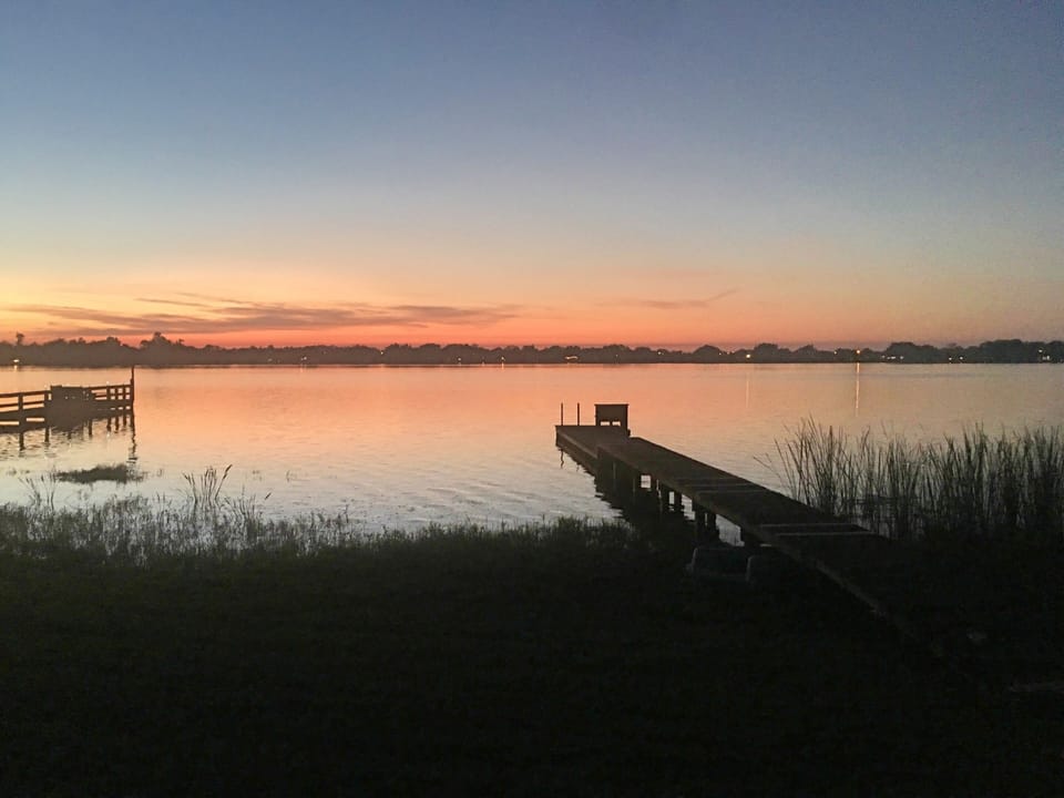 Beautiful sunsets over the lake every night