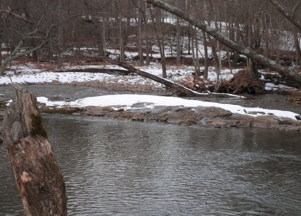 Snow along the river