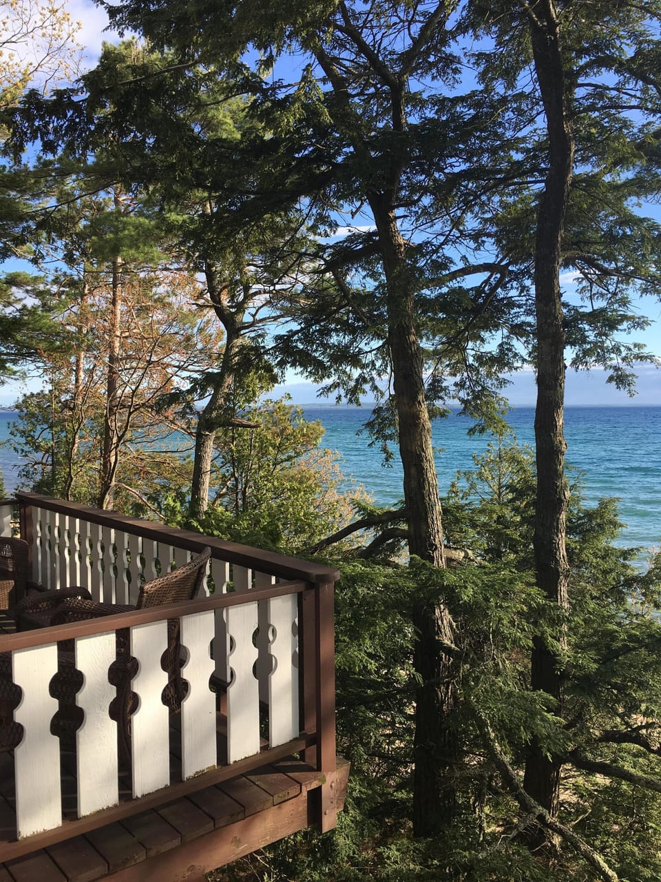 View from lower balcony.